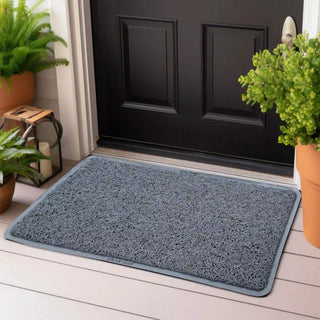 (Grey)Duro Soft Mats Premium Non Slip PVC Door Mats for Home Entrance, Mat for Living Room, Kitchen Floor, Sink, Outdoor, Indoor, Bedroom, Bathroom, 15 mm Thick Doormat/Runner/Rug 41x69 cm Rectangle