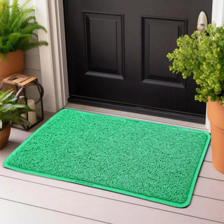 (Green)Duro Soft Mats Premium Non Slip PVC Door Mats for Home Entrance, Mat for Living Room, Kitchen Floor, Sink, Outdoor, Indoor, Bedroom, Bathroom, 15 mm Thick Doormat/Runner/Rug 41x69 cm Rectangle