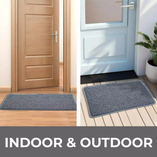 (Grey) Duro Soft Mats Eco Non Slip PVC Door Mat – 12mm Thick Waterproof Doormat, 41x69 cm Rectangle