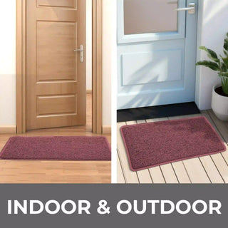 (Maroon) Duro Soft Mats Eco Non Slip PVC Door Mat – 12mm Thick Waterproof Doormat, 41x69 cm Rectangle
