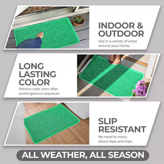 Green Non-Slip PVC Door Mat 41x69 cm | Waterproof Doormat – Duro Mats