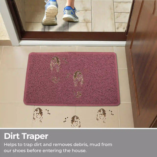 (Maroon) Duro Soft Mats Eco Non Slip PVC Door Mat – 12mm Thick Waterproof Doormat, 41x69 cm Rectangle