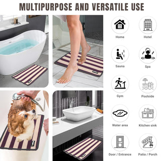 Plus Bathroom Mat, Bath Mats for Shower, Pool Area, Non Slip PVC Door Mats for Home Entrance, Outdoor, Indoor, 6.5 mm Thick Zig-zag Mat, 43x69 cm Rectangle