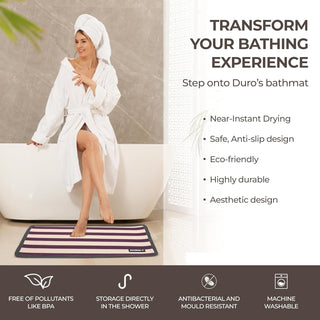 Plus Bathroom Mat, Bath Mats for Shower, Pool Area, Non Slip PVC Door Mats for Home Entrance, Outdoor, Indoor, 6.5 mm Thick Zig-zag Mat, 43x69 cm Rectangle