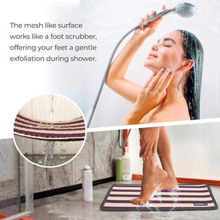 Plus Bathroom Mat, Bath Mats for Shower, Pool Area, Non Slip PVC Door Mats for Home Entrance, Outdoor, Indoor, 6.5 mm Thick Zig-zag Mat, 43x69 cm Rectangle