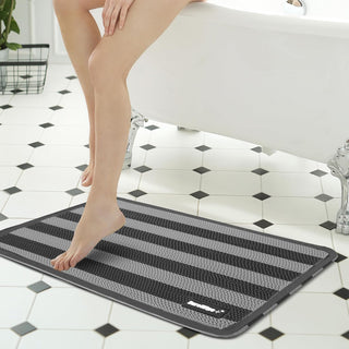 Plus Bathroom Mat, Bath Mats for Shower, Pool Area, Non Slip PVC Door Mats for Home Entrance, Outdoor, Indoor, 6.5 mm Thick Zig-zag Mat, 43x69 cm Rectangle