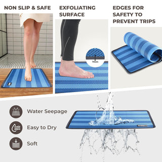 Plus Bathroom Mat, Bath Mats for Shower, Pool Area, Non Slip PVC Door Mats for Home Entrance, Outdoor, Indoor, 6.5 mm Thick Zig-zag Mat, 43x69 cm Rectangle