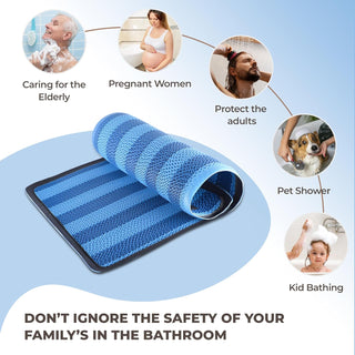 Plus Bathroom Mat, Bath Mats for Shower, Pool Area, Non Slip PVC Door Mats for Home Entrance, Outdoor, Indoor, 6.5 mm Thick Zig-zag Mat, 43x69 cm Rectangle