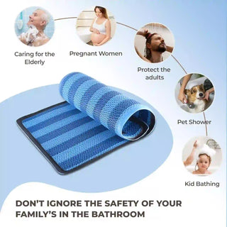 (Midnight Blue)Duro Wipe Plus Bathroom Mat, Bath Mats for Shower, Pool Area, Non Slip PVC Door Mats for Home Entrance, Outdoor, Indoor, 6.5 mm Thick Zig-zag Mat, 43x69 cm Rectangle