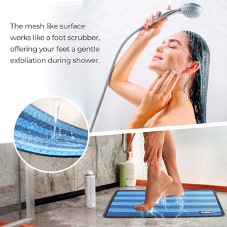 Plus Bathroom Mat, Bath Mats for Shower, Pool Area, Non Slip PVC Door Mats for Home Entrance, Outdoor, Indoor, 6.5 mm Thick Zig-zag Mat, 43x69 cm Rectangle