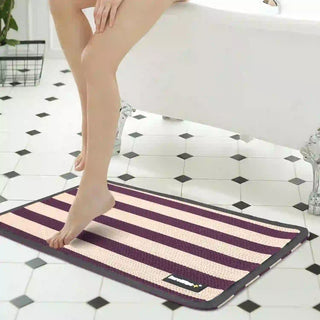 Plus Bathroom Mat, Bath Mats for Shower, Pool Area, Non Slip PVC Door Mats for Home Entrance, Outdoor, Indoor, 6.5 mm Thick Zig-zag Mat, 43x69 cm Rectangle Magic Maroon