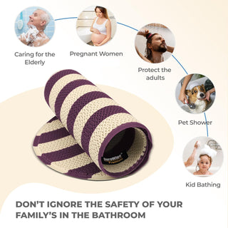 Plus Bathroom Mat, Bath Mats for Shower, Pool Area, Non Slip PVC Door Mats for Home Entrance, Outdoor, Indoor, 6.5 mm Thick Zig-zag Mat, 40x70 cm Oval