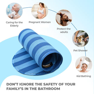 Plus Bathroom Mat, Bath Mats for Shower, Pool Area, Non Slip PVC Door Mats for Home Entrance, Outdoor, Indoor, 6.5 mm Thick Zig-zag Mat, 40x70 cm Oval