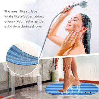 Plus Bathroom Mat, Bath Mats for Shower, Pool Area, Non Slip PVC Door Mats for Home Entrance, Outdoor, Indoor, 6.5 mm Thick Zig-zag Mat, 40x70 cm Oval