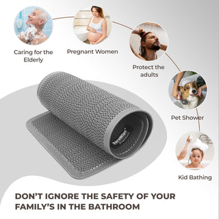 Premium Bathroom Mat, Bath Mats for Shower, Pool Area, Non Slip PVC Door Mats for Home Entrance, Outdoor, Indoor, 6 mm Thick Zig-zag Jali Mat 43x69 cm Rectangle