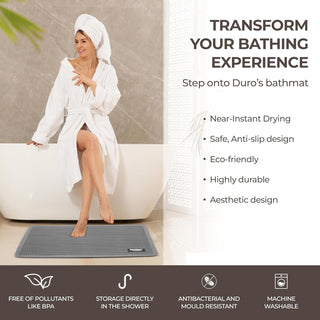 Premium Bathroom Mat, Bath Mats for Shower, Pool Area, Non Slip PVC Door Mats for Home Entrance, Outdoor, Indoor, 6 mm Thick Zig-zag Jali Mat 43x69 cm Rectangle