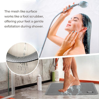 Premium Bathroom Mat, Bath Mats for Shower, Pool Area, Non Slip PVC Door Mats for Home Entrance, Outdoor, Indoor, 6 mm Thick Zig-zag Jali Mat 43x69 cm Rectangle