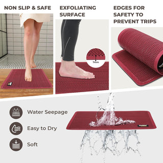 Premium Bathroom Mat, Bath Mats for Shower, Pool Area, Non Slip PVC Door Mats for Home Entrance, Outdoor, Indoor, 6 mm Thick Zig-zag Jali Mat 43x69 cm Rectangle