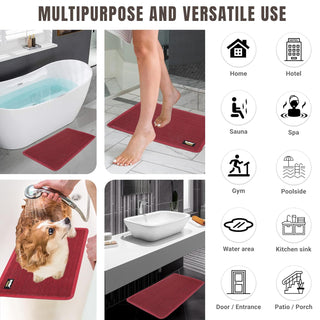 Premium Bathroom Mat, Bath Mats for Shower, Pool Area, Non Slip PVC Door Mats for Home Entrance, Outdoor, Indoor, 6 mm Thick Zig-zag Jali Mat 43x69 cm Rectangle