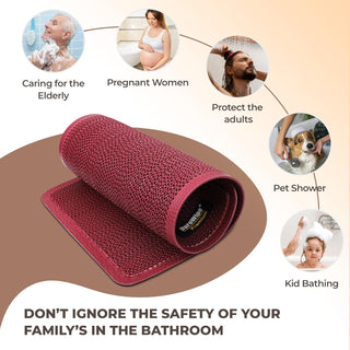 Premium Bathroom Mat, Bath Mats for Shower, Pool Area, Non Slip PVC Door Mats for Home Entrance, Outdoor, Indoor, 6 mm Thick Zig-zag Jali Mat 43x69 cm Rectangle