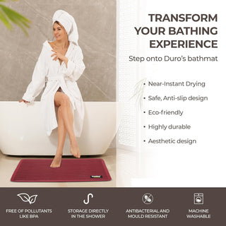 Premium Bathroom Mat, Bath Mats for Shower, Pool Area, Non Slip PVC Door Mats for Home Entrance, Outdoor, Indoor, 6 mm Thick Zig-zag Jali Mat 43x69 cm Rectangle