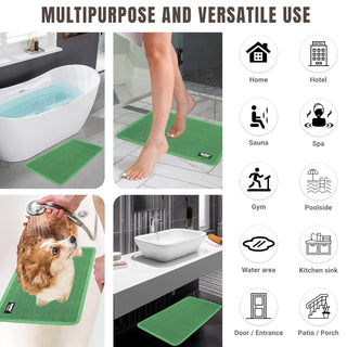 Premium Bathroom Mat, Bath Mats for Shower, Pool Area, Non Slip PVC Door Mats for Home Entrance, Outdoor, Indoor, 6 mm Thick Zig-zag Jali Mat 43x69 cm Rectangle