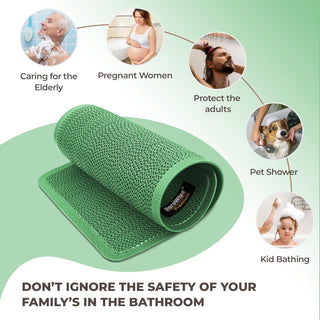 Premium Bathroom Mat, Bath Mats for Shower, Pool Area, Non Slip PVC Door Mats for Home Entrance, Outdoor, Indoor, 6 mm Thick Zig-zag Jali Mat 43x69 cm Rectangle