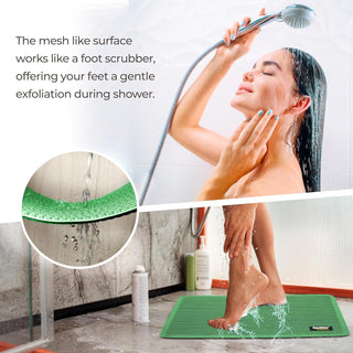 Premium Bathroom Mat, Bath Mats for Shower, Pool Area, Non Slip PVC Door Mats for Home Entrance, Outdoor, Indoor, 6 mm Thick Zig-zag Jali Mat 43x69 cm Rectangle