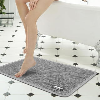 Premium Bathroom Mat, Bath Mats for Shower, Pool Area, Non Slip PVC Door Mats for Home Entrance, Outdoor, Indoor, 6 mm Thick Zig-zag Jali Mat 43x69 cm Rectangle