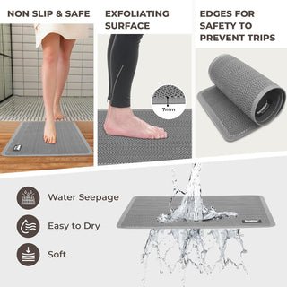 Premium Bathroom Mat, Bath Mats for Shower, Pool Area, Non Slip PVC Door Mats for Home Entrance, Outdoor, Indoor, 6 mm Thick Zig-zag Jali Mat 43x69 cm Rectangle