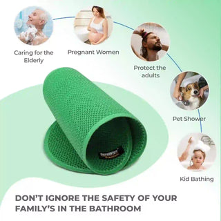 (Green)Duro Wipe Premium Bathroom Mat, Bath Mats for Shower, Pool Area, Non Slip PVC Door Mats for Home Entrance, Outdoor, Indoor, 6 mm Thick Zig-zag Jali Mat, 40x70 cm Oval